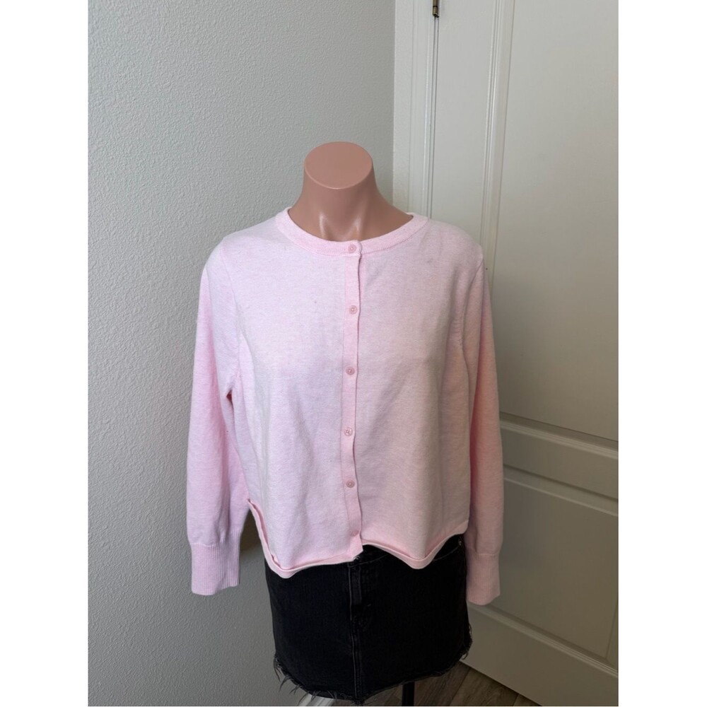 Wild Fable Light Pink Button-Front Crewneck Cardigan Sz XXL